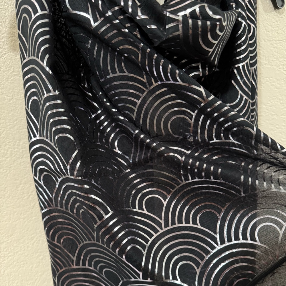 Kurt Geiger Black and Silver Scarf - Picture 3 of 4